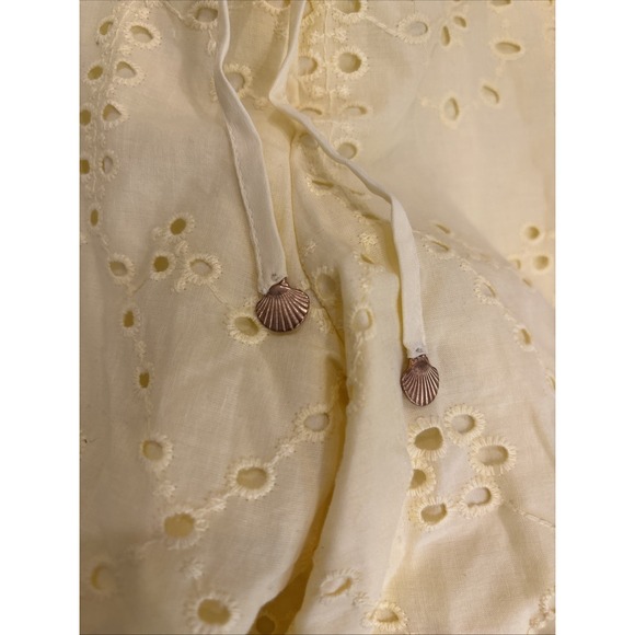 Calypso St Barth Yellow Medium Blouse & wide leg pant Set Eyelet Resort Spring - Picture 3 of 8